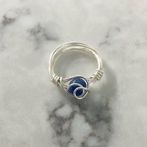 Lapis Lazuli Crystal Wire Wrapped Ring